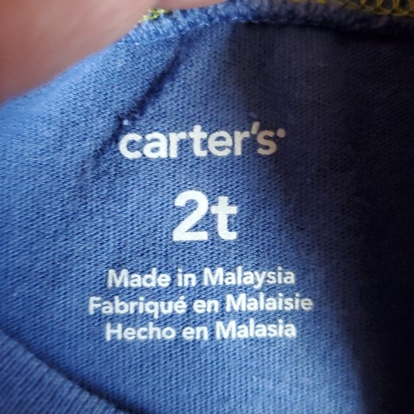 Carter's Blue/Yellow "Future Big Leaguer" T-Shirt Size 2T - Picture 6 of 9